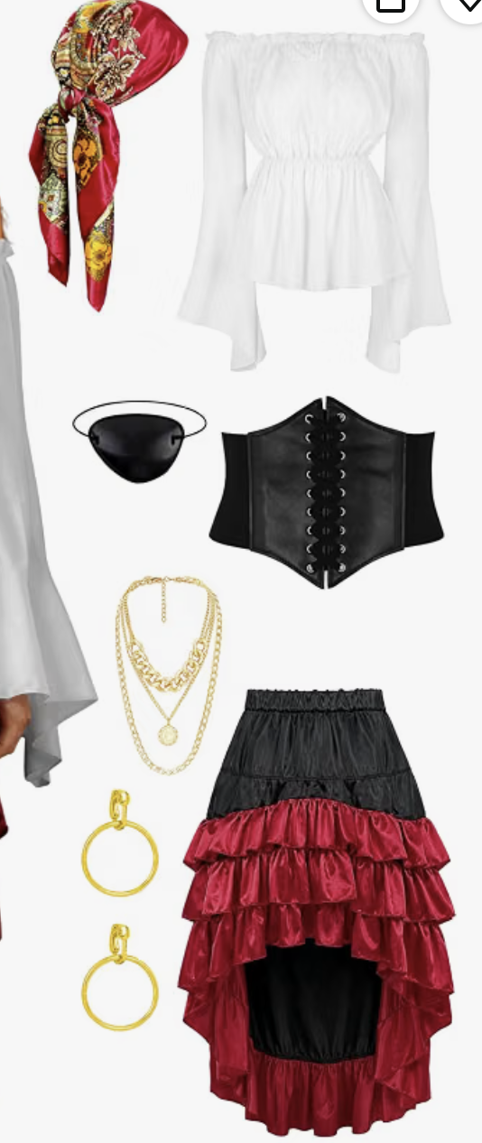 Women's Renaissance Steampunk Pirate Costume Set